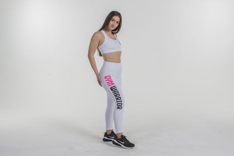 Training Leggings - White & Pink