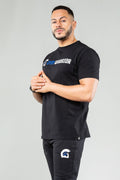 Stretch Fit T-Shirt  - Black & Blue